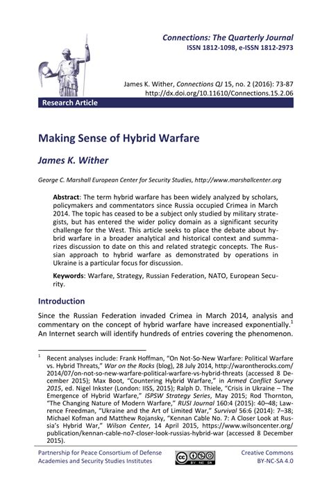 PDF Making Sense Of Hybrid Warfare