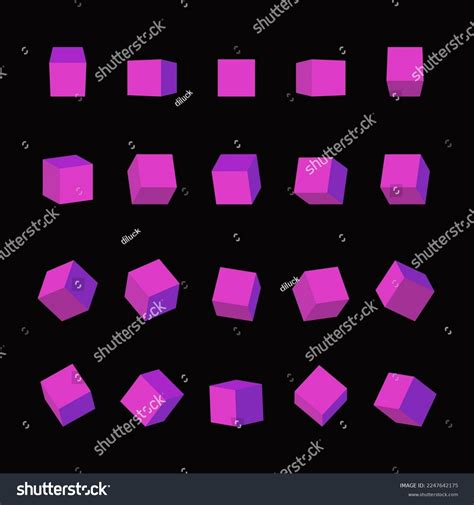 Cube Set Perspective Light Shadow Angles Stock Vector (Royalty Free ...