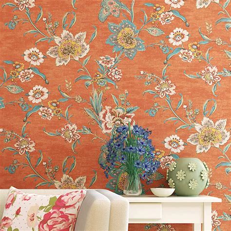 Taot Peel And Stick Vintage Floral Wallpaper Self Adhesive Non Woven