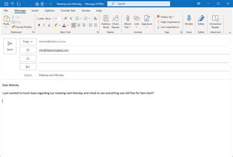 How To Send Email Using Outlook The Training Lady