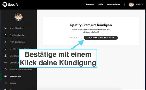 Spotify online kündigen Premium Abo beenden und Frist einhalten