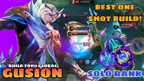 GUSION BEST ONE SHOT BUILD 2024 FAST RANK UP SOLO RANK GUSION