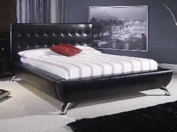 Limelight Mira Double Black Faux Leather Bed Frame Small Double