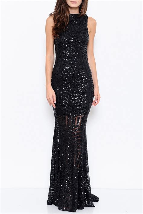 Sequin Bridesmaid Dress Long Evening Gown Prom Black Pageant Dress