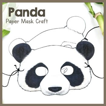 Panda Paper Mask Printable Craft Template Pandas By Simply Schoolgirl