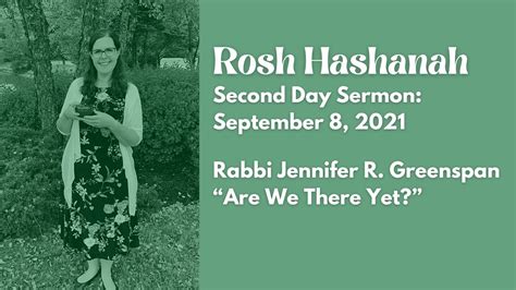 9 8 2021 Rosh Hashanah Second Day Sermon With Rabbi Jenni Greenspan