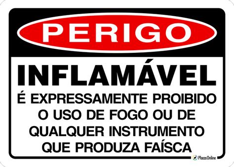 Placa Perigo Inflam Vel Expressamente Proibido O Uso Do Fogo Ou De