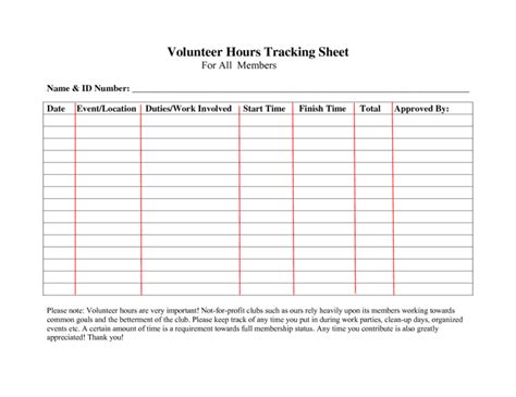 Free Printable Community Service Log Sheet Free Printable A To Z