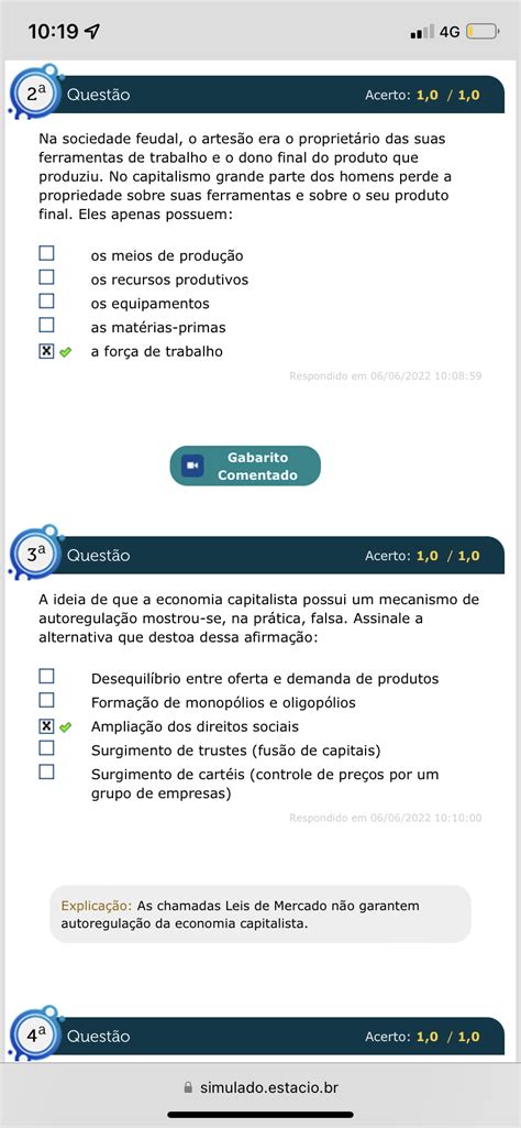 simulado Estácio Educação e Economia Política