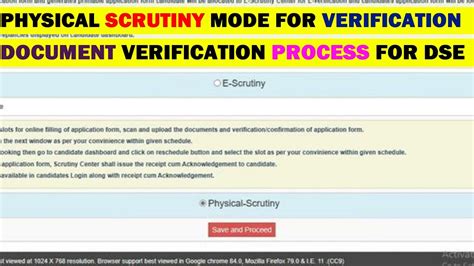 Physical Scrutiny Mode Document Verification Process For Direct Second