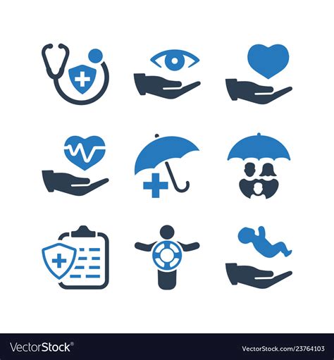 Health insurance icons Royalty Free Vector Image