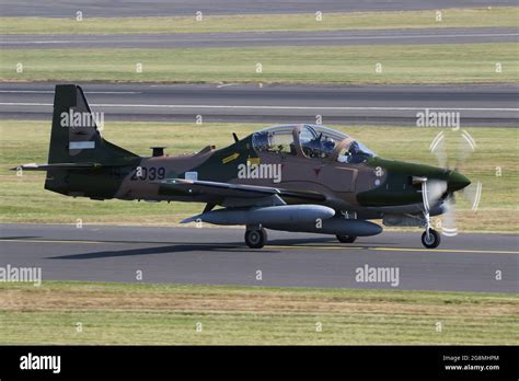 Uno de los seis Embraer A 29B Super Tucanos destinado a la Fuerza Aérea