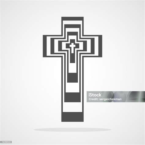 Ilustración De Icono De La Cruz Cristiana Gris Ilustración Vectorial Y