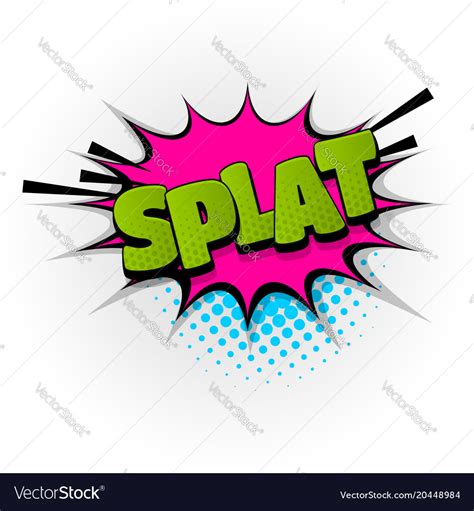 Splat Splash Comic Book Text Pop Art Royalty Free Vector