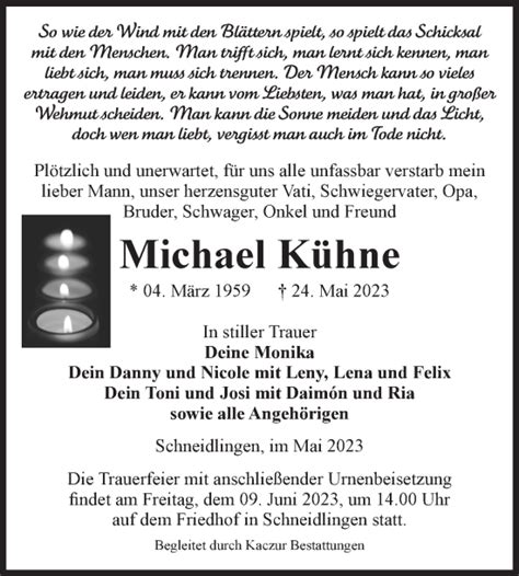 Traueranzeigen von Michael Kühne abschied nehmen de