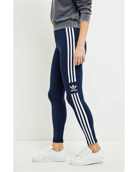 Adidas Collegiate Navy Trefoil Tights In Blue Lyst