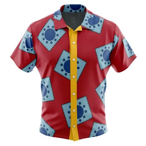 Luffys Wano Pattern One Piece Button Up Hawaiian Shirt Anime Ape