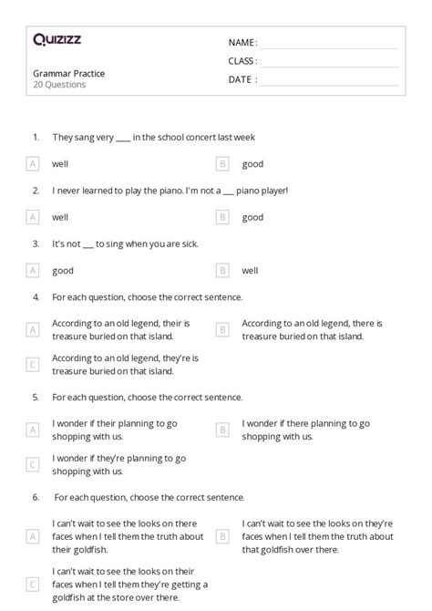 50 Grammar Worksheets For 6th Class On Quizizz Free And Printable