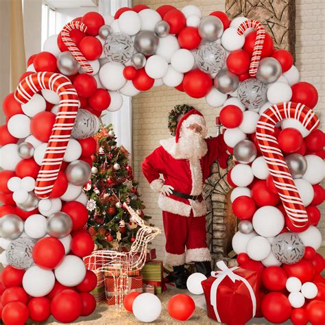 Bonropin Christmas Balloon Garland Arch Kit With Christmas Red White