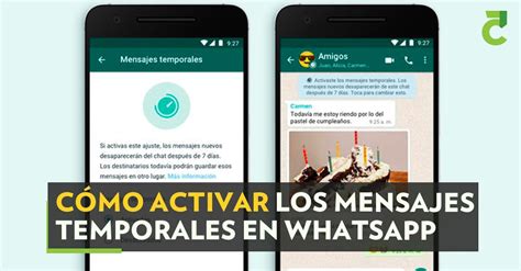 Cómo activar los mensajes temporales en WhatsApp