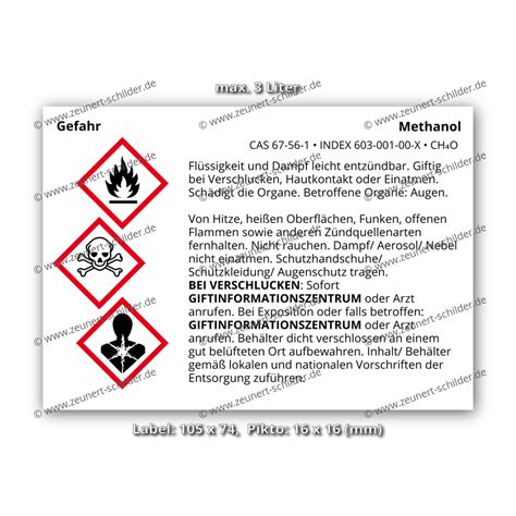 Ghsclp Etikett Methanol Cas 67 56 1