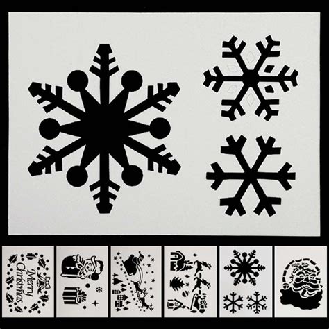 Printable Window Snow Spray Stencils