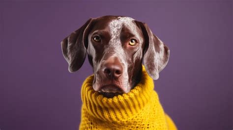 Premium Ai Image A Dog Wearing A Yellow Sweater And A Yellow Sweater