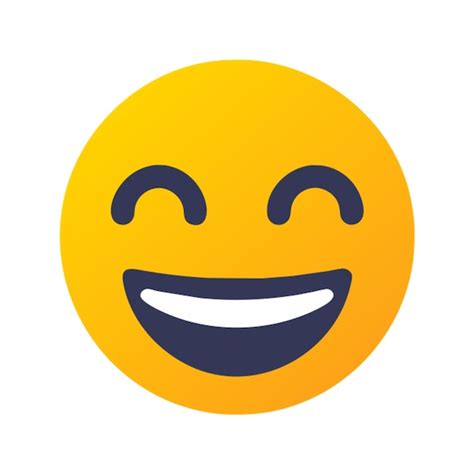 Cara Radiante Con Ojos Sonrientes Icono De Emoji Vector Premium