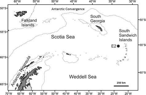 Map showing location of E2 hydrothermal vent field | Download ...