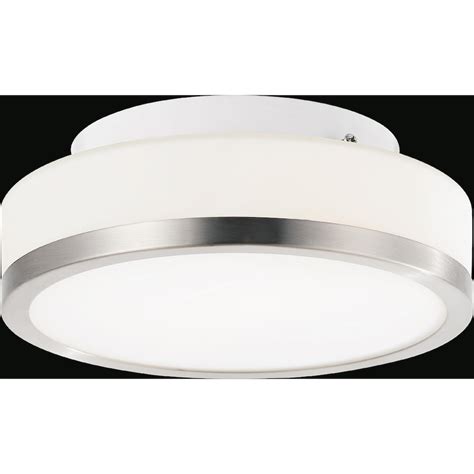 Cwi Lighting Frosted 1 Light Drum Shade Flush Mount With Satin Nickel Finish The Home Depot Canada