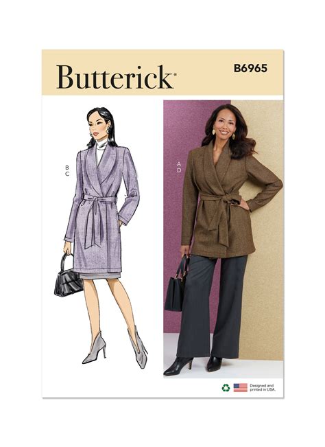 Butterick 6965 Misses Jacket Skirt And Pants