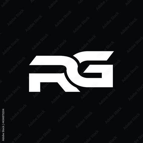 rg letter logo design with black background Stock Vector | Adobe Stock