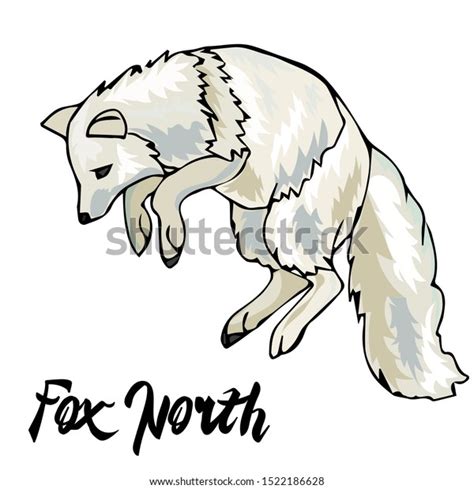 Fox Jump Winter Arctic Fox Stock Vector Royalty Free 1522186628