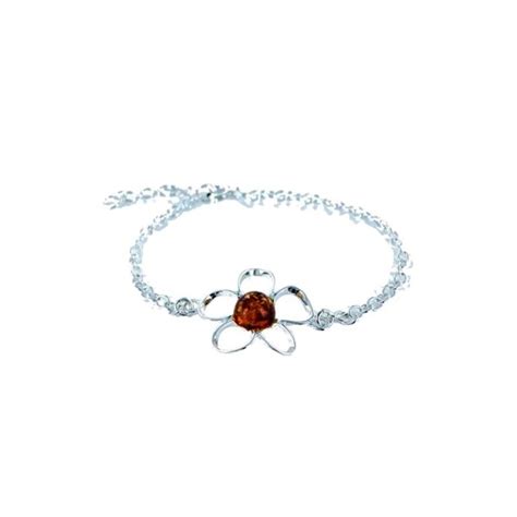 Bracelet Argent 925 Ambre Veritable De La Mer Baltique LA MAISON DE L