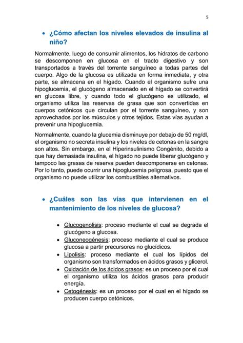 Hipoglucemia En Hiperinsulinismo Congénito Pdf