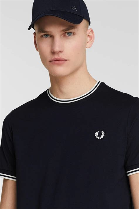 Fred Perry T Shirt Twin Tipped Met Contrastbies Navy Wehkamp