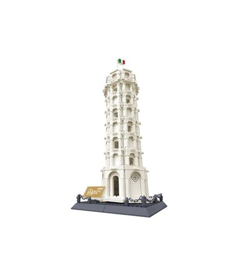 Wange Architecture Italy The Leaning Tower of Pisa Building House Model Lepin Lego Brick Block ...