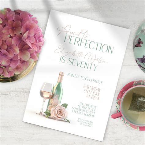 Editable Aged To Perfection Invitation Instant Download Wine Birthday