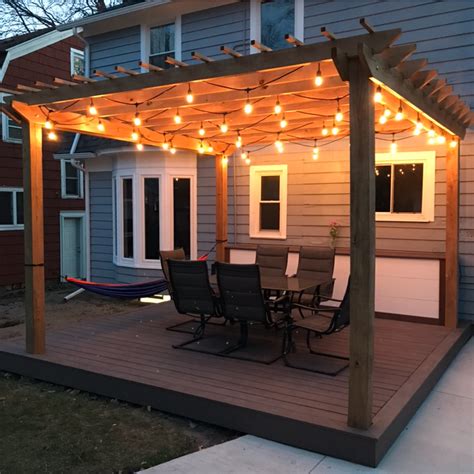 Ground Level Deck With Pergola