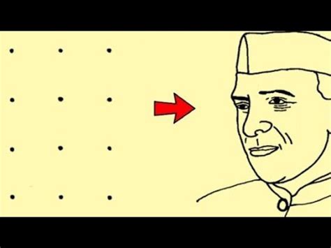 How To Draw Jawaharlal Nehru From Dots Easy Tutorial Video