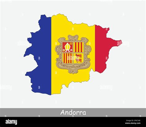 Andorra Map Flag Map Of Andorra With The National Flag Of Andorra