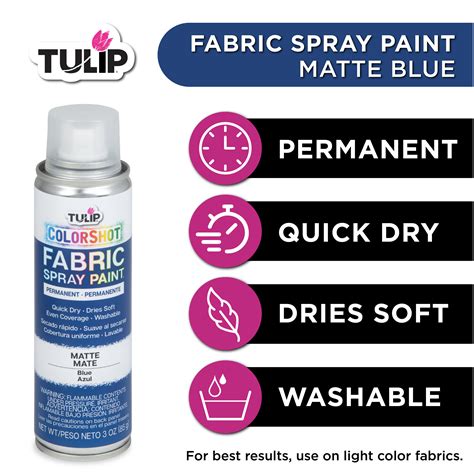 Tulip Color Shot Instant Fabric Spray Paint 3 Oz Blue Quick Dry And