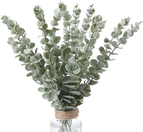 MAMOWEAR 24pcs Artificial Plants Eucalyptus Stems Real Touch Leaf Fake