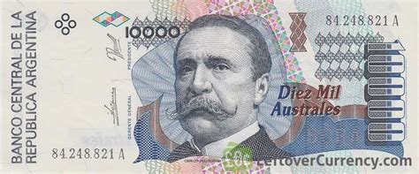 10000 Argentine Australes Banknote Exchange Yours For Cash Today