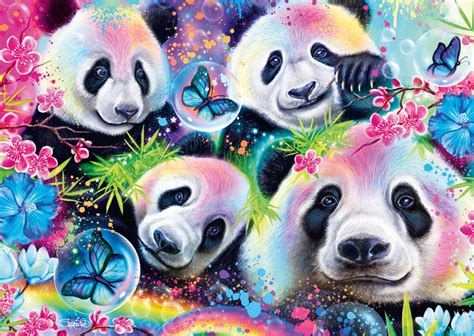 Puzzle Sheena Pike Pandas Arc En Ciel N On Pieces Puzzlemania Fr