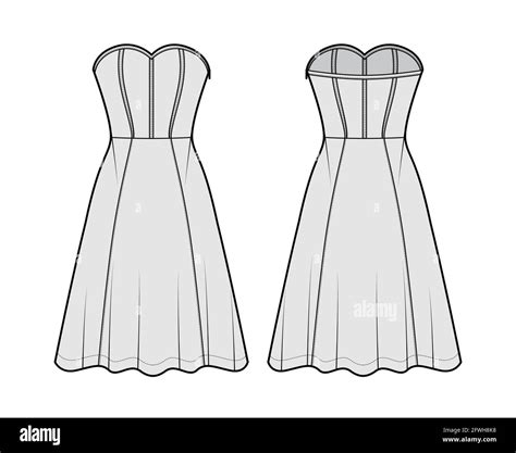 Black Satin Corset Dress Stock Vector Images Alamy