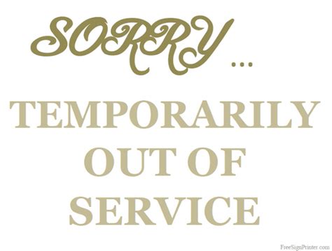 Printable Out Of Service Sign