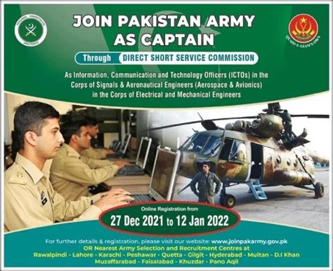 Join Pak Army As Captain Icto Short Service Commission