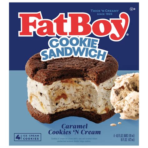 Save on FatBoy Caramel Cookies 'N Cream Ice Cream Cookie Sandwiches- 4 ...