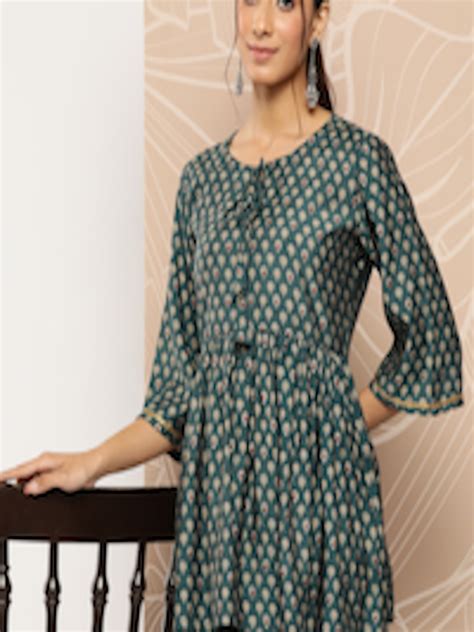 Buy Libas Ethnic Motifs Printed Flared Sleeves Gotta Patti Empire Kurti